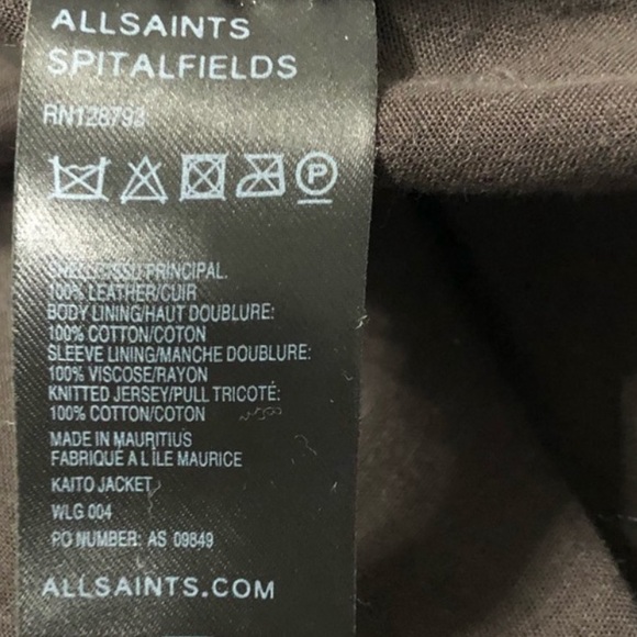 AllSaints Kaito Lamb Leather Jacket XS | Worn by Katy Perry | RARE Espresso - Picture 7 of 8